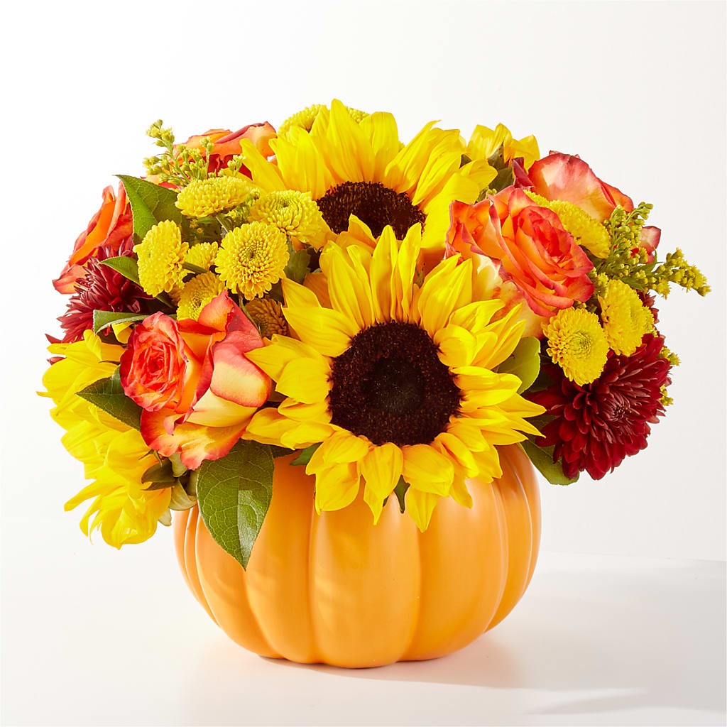 Golden Gourd Pumpkin Bouquet – Lovely Flowers And Gifts, Islip Terrace NY