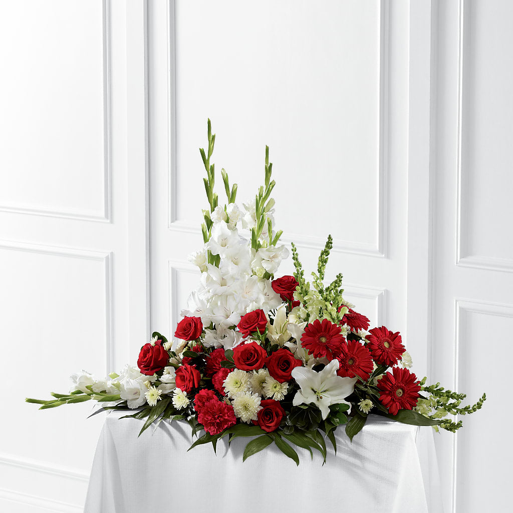 Crimson & White Arrangement – Lovely Flowers And Gifts, Islip Terrace NY