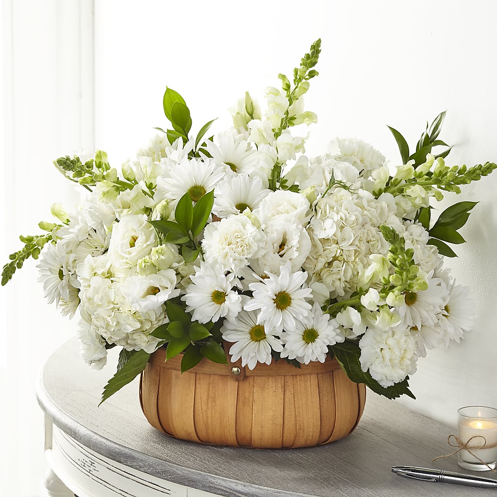Pure Ivory Basket – Lovely Flowers And Gifts, Islip Terrace NY