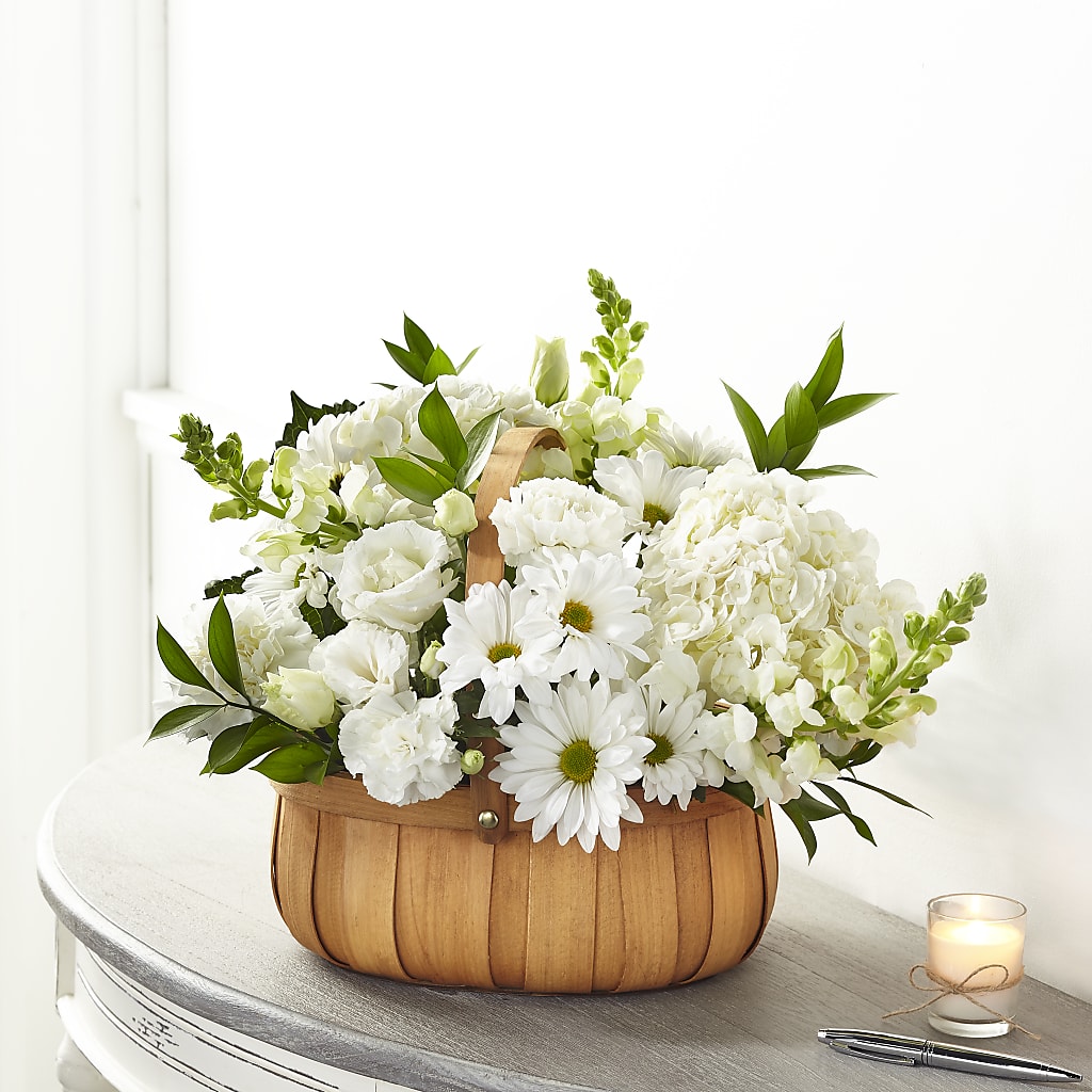 Pure Ivory Basket – Lovely Flowers And Gifts, Islip Terrace NY