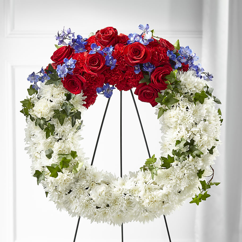 Patriotic Passion Wreath – Lovely Flowers And Gifts, Islip Terrace NY