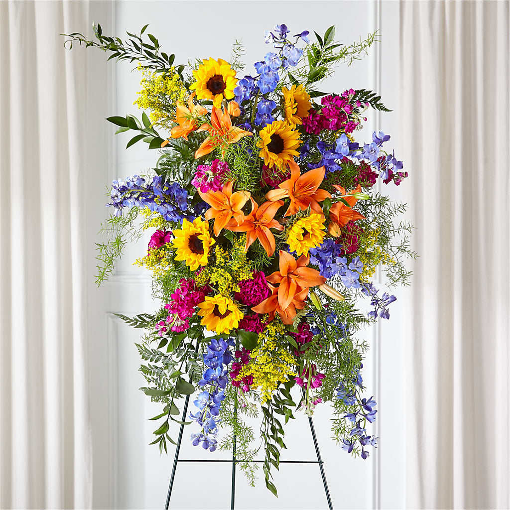 Sunlit Memories Standing Spray (Standard) – Lovely Flowers And Gifts, Islip Terrace NY