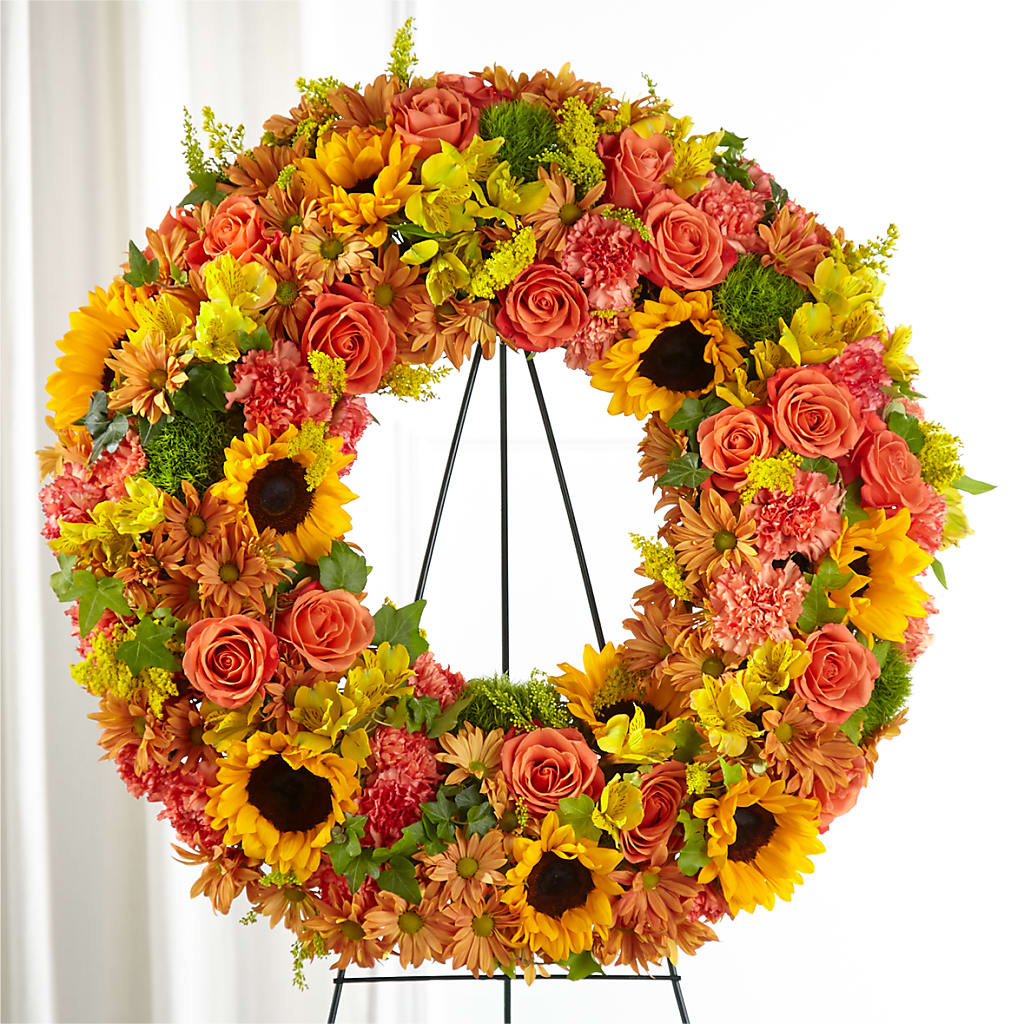 Autumnal Memories Wreath (Standard) – Lovely Flowers And Gifts, Islip Terrace NY