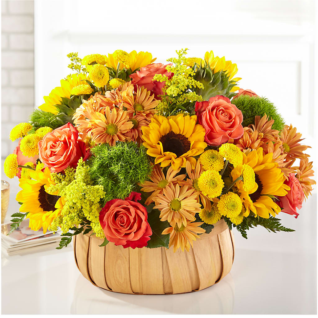 Harvest Sunflower Basket – Lovely Flowers And Gifts, Islip Terrace NY