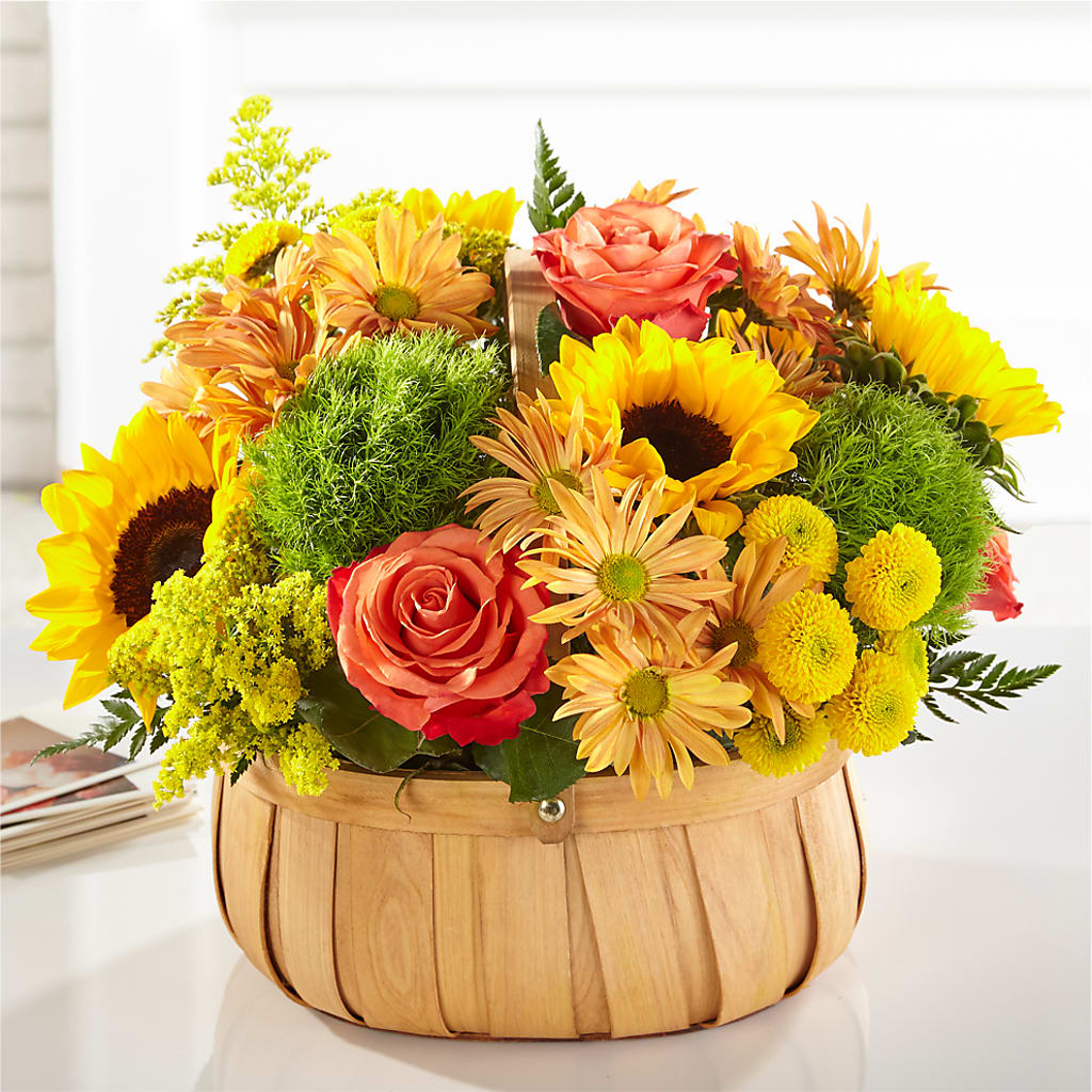 Harvest Sunflower Basket – Lovely Flowers And Gifts, Islip Terrace NY