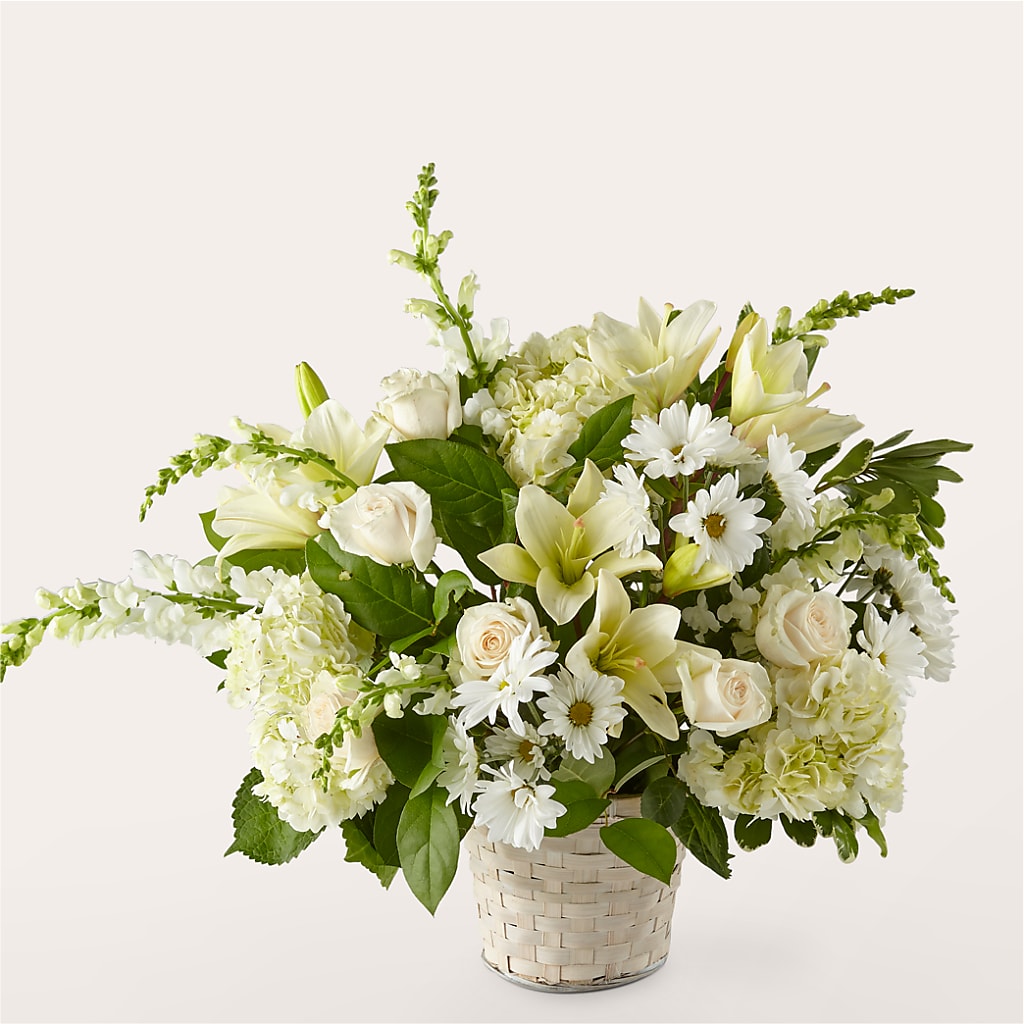 Ivory Elegance Floral Basket – Lovely Flowers And Gifts, Islip Terrace NY