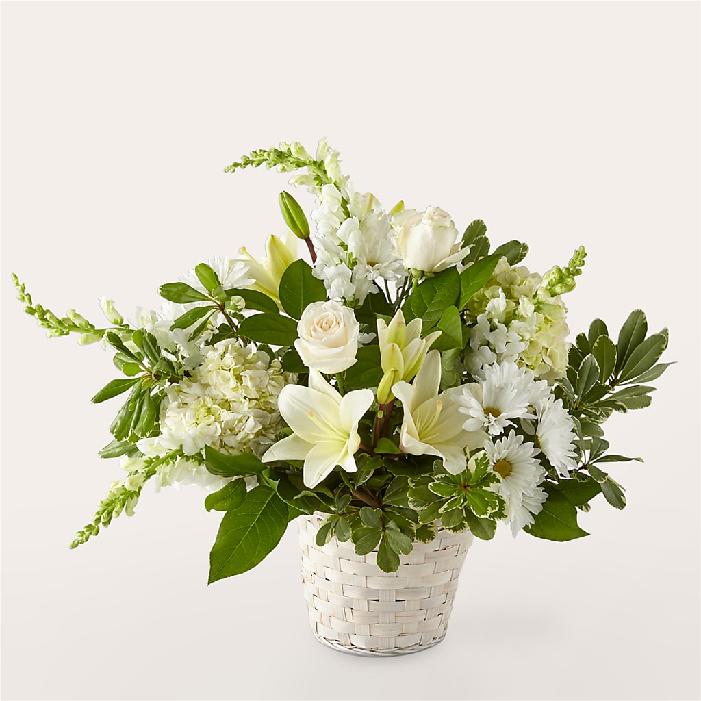 Ivory Elegance Floral Basket – Lovely Flowers And Gifts, Islip Terrace NY
