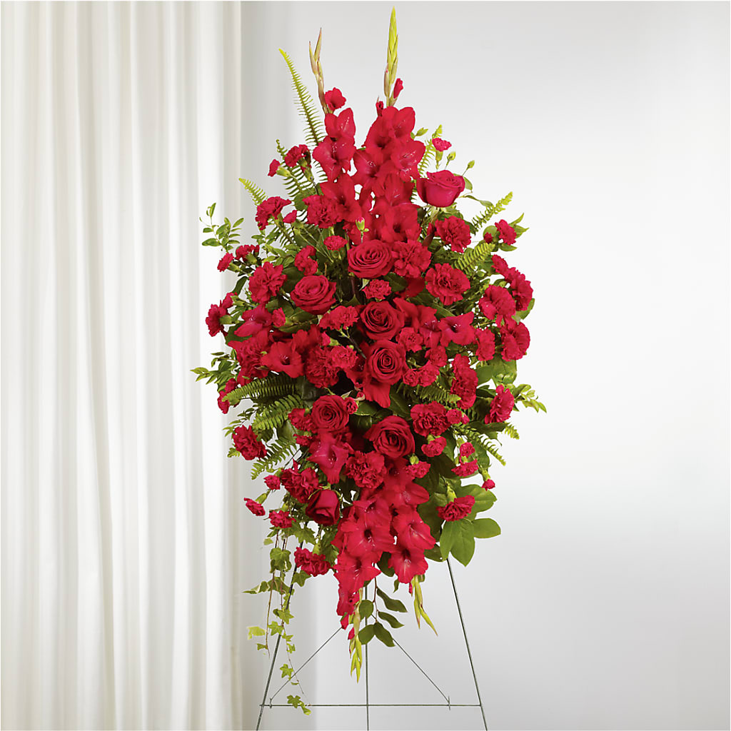 From the Heart Standing Spray – Lovely Flowers And Gifts, Islip Terrace NY