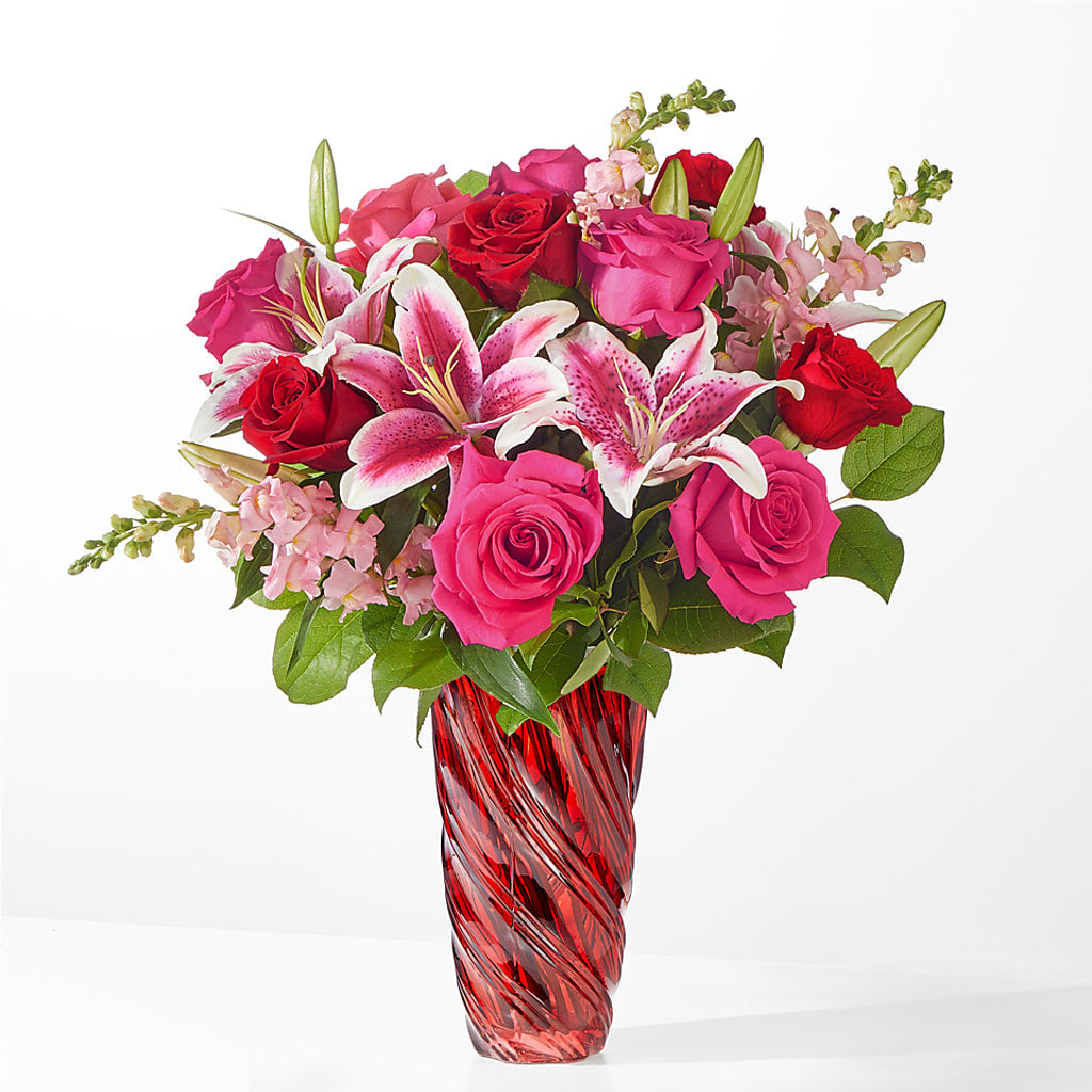 Always You Bouquet with Luxe Swirl Vase – Lovely Flowers And Gifts, Islip Terrace NY