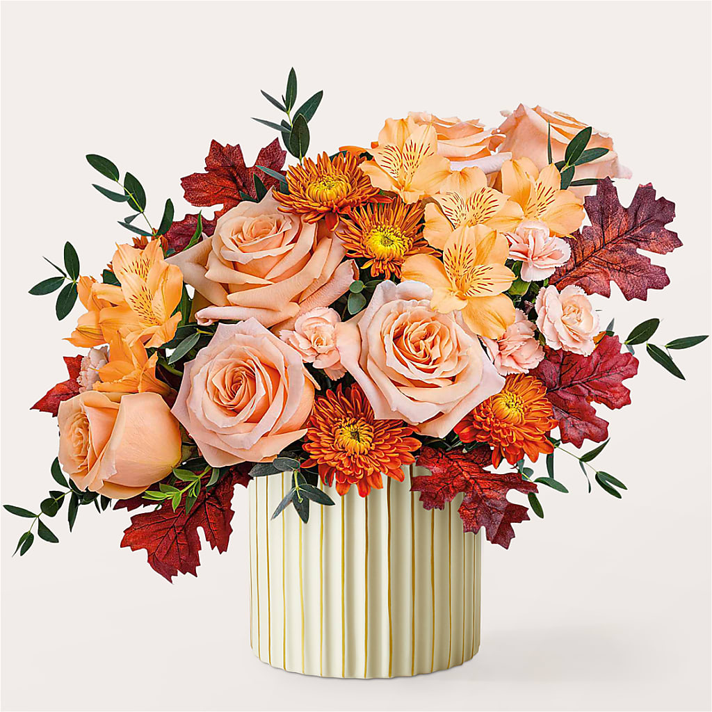 Spiced Latte Bouquet with Ivory Vase – Lovely Flowers And Gifts, Islip Terrace NY