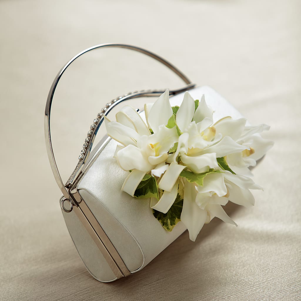 White Purse Decor – Lovely Flowers And Gifts, Islip Terrace NY