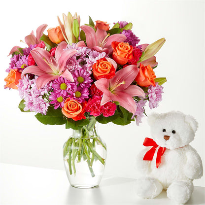 One and Only Bouquet and Bear Bundle –  Lovely Flowers And Gifts, Islip Terrace NY
