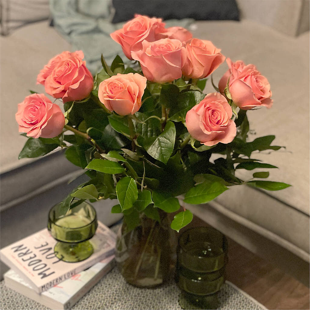 Long Stem Pink Rose Bouquet –  Lovely Flowers And Gifts, Islip Terrace NY