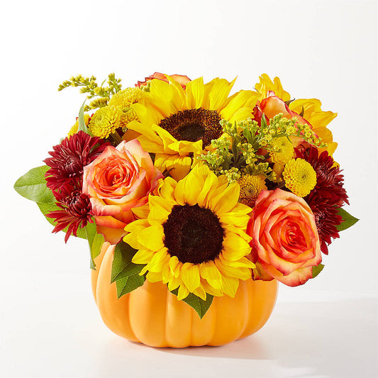 Golden Gourd Pumpkin Bouquet –  Lovely Flowers And Gifts, Islip Terrace NY