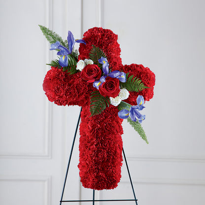Faithful Hero Floral Cross –  Lovely Flowers And Gifts, Islip Terrace NY