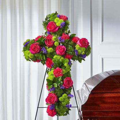 Tribute Rose Floral Cross –  Lovely Flowers And Gifts, Islip Terrace NY
