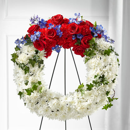 Patriotic Passion Wreath –  Lovely Flowers And Gifts, Islip Terrace NY
