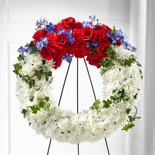 Patriotic Passion Wreath –  Lovely Flowers And Gifts, Islip Terrace NY