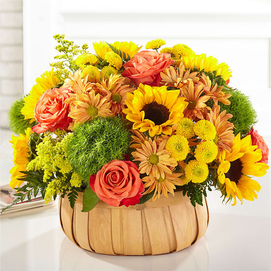 Harvest Sunflower Basket –  Lovely Flowers And Gifts, Islip Terrace NY