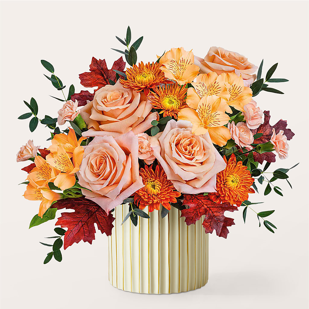 Spiced Latte Bouquet with Ivory Vase –  Lovely Flowers And Gifts, Islip Terrace NY