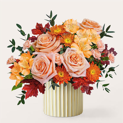Spiced Latte Bouquet with Ivory Vase –  Lovely Flowers And Gifts, Islip Terrace NY