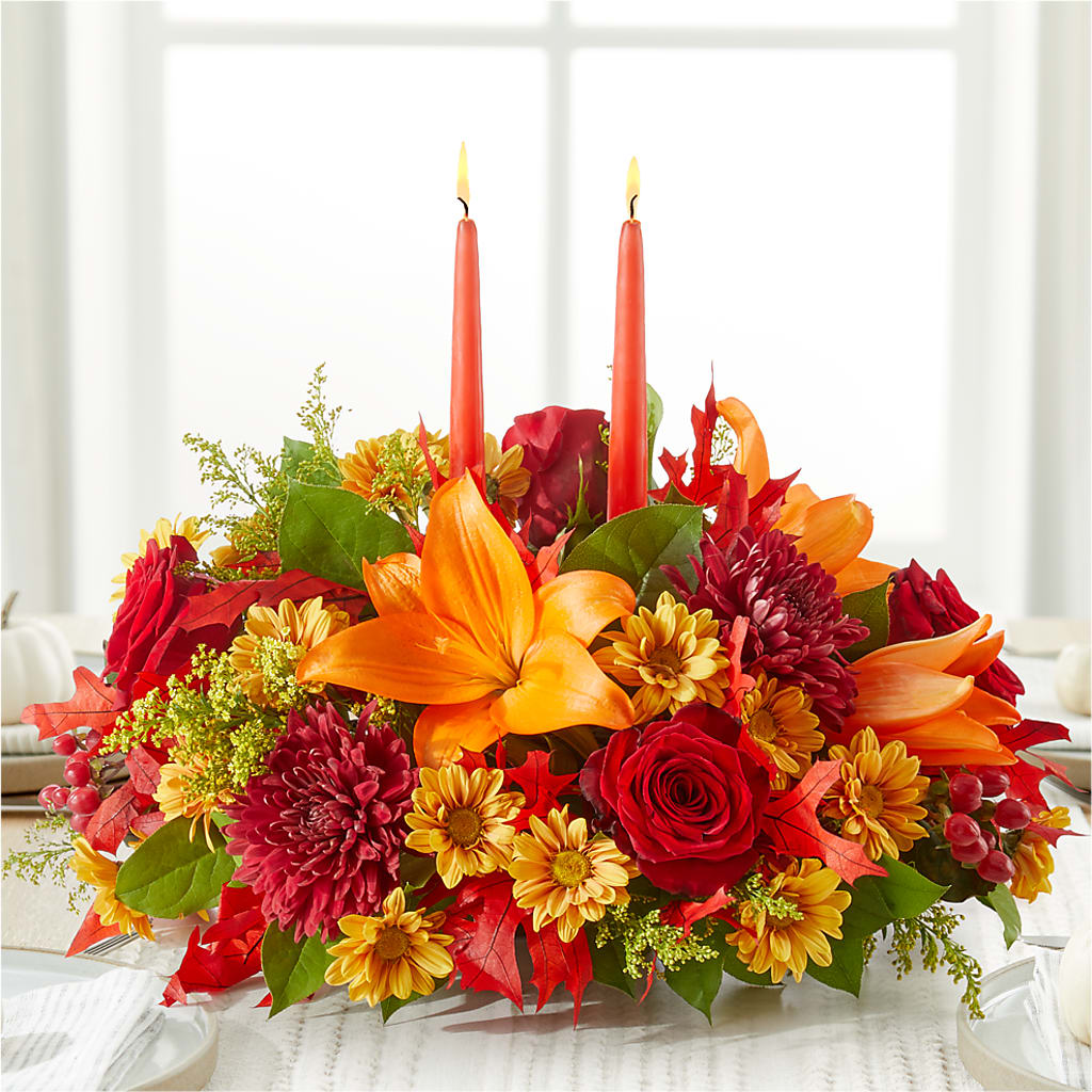 Autumn's Embrace Centerpiece –  Lovely Flowers And Gifts, Islip Terrace NY