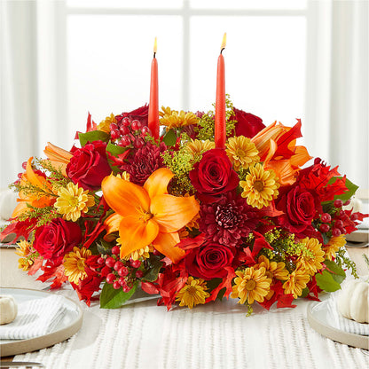 Autumn's Embrace Centerpiece –  Lovely Flowers And Gifts, Islip Terrace NY