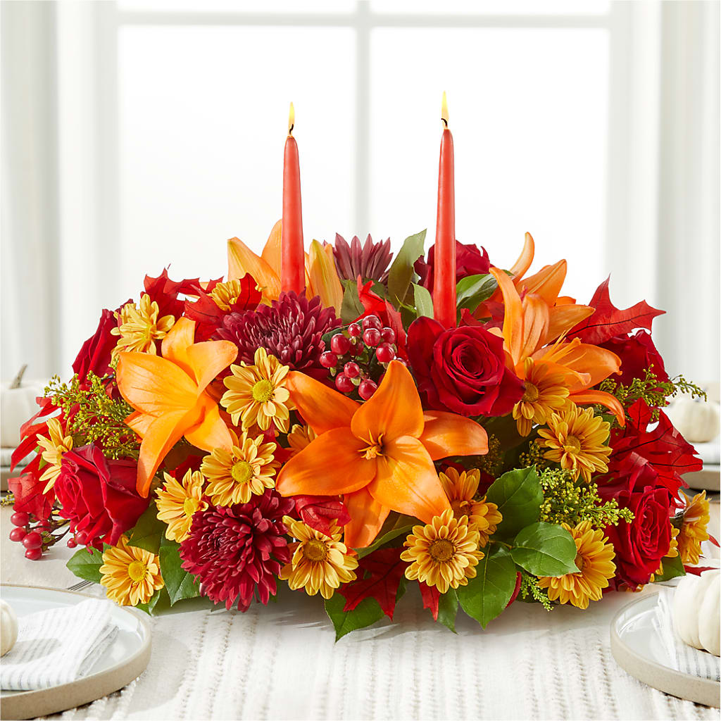 Autumn's Embrace Centerpiece –  Lovely Flowers And Gifts, Islip Terrace NY