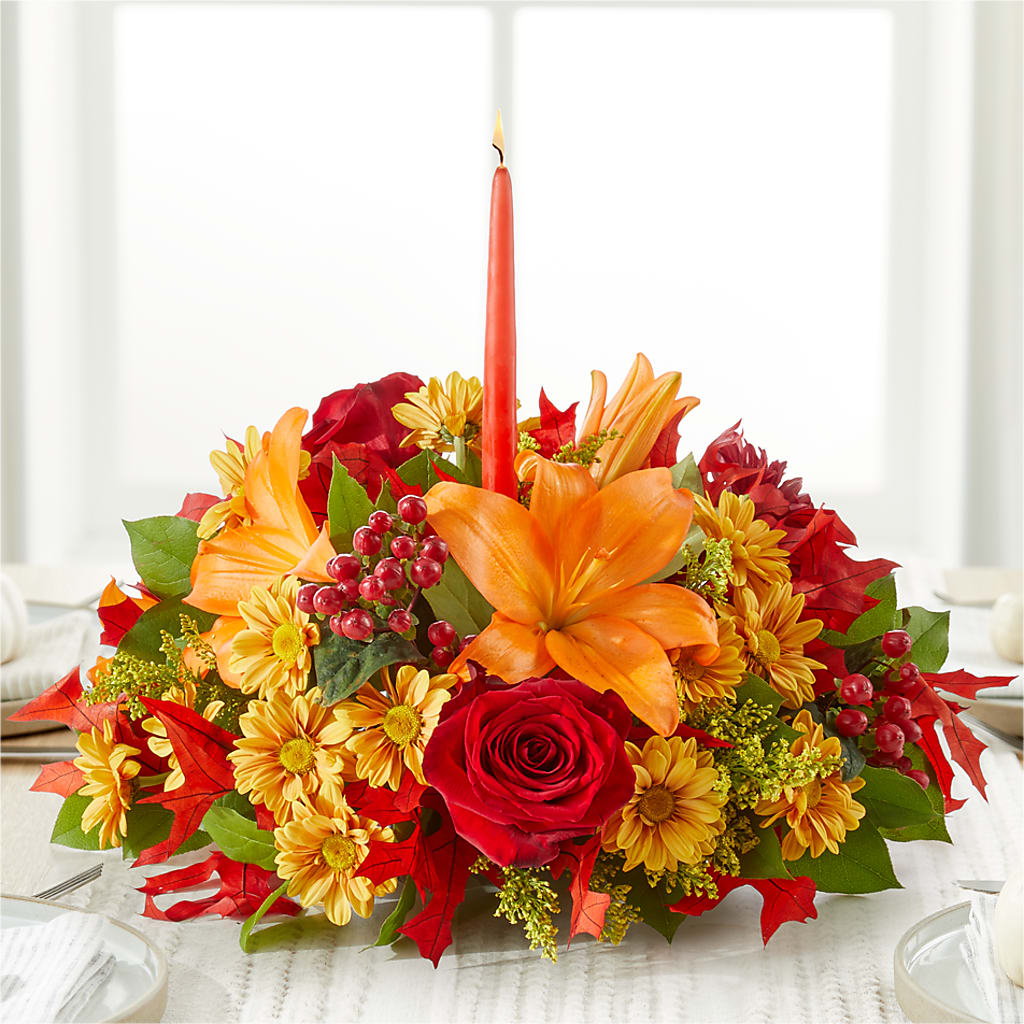 Autumn's Embrace Centerpiece –  Lovely Flowers And Gifts, Islip Terrace NY