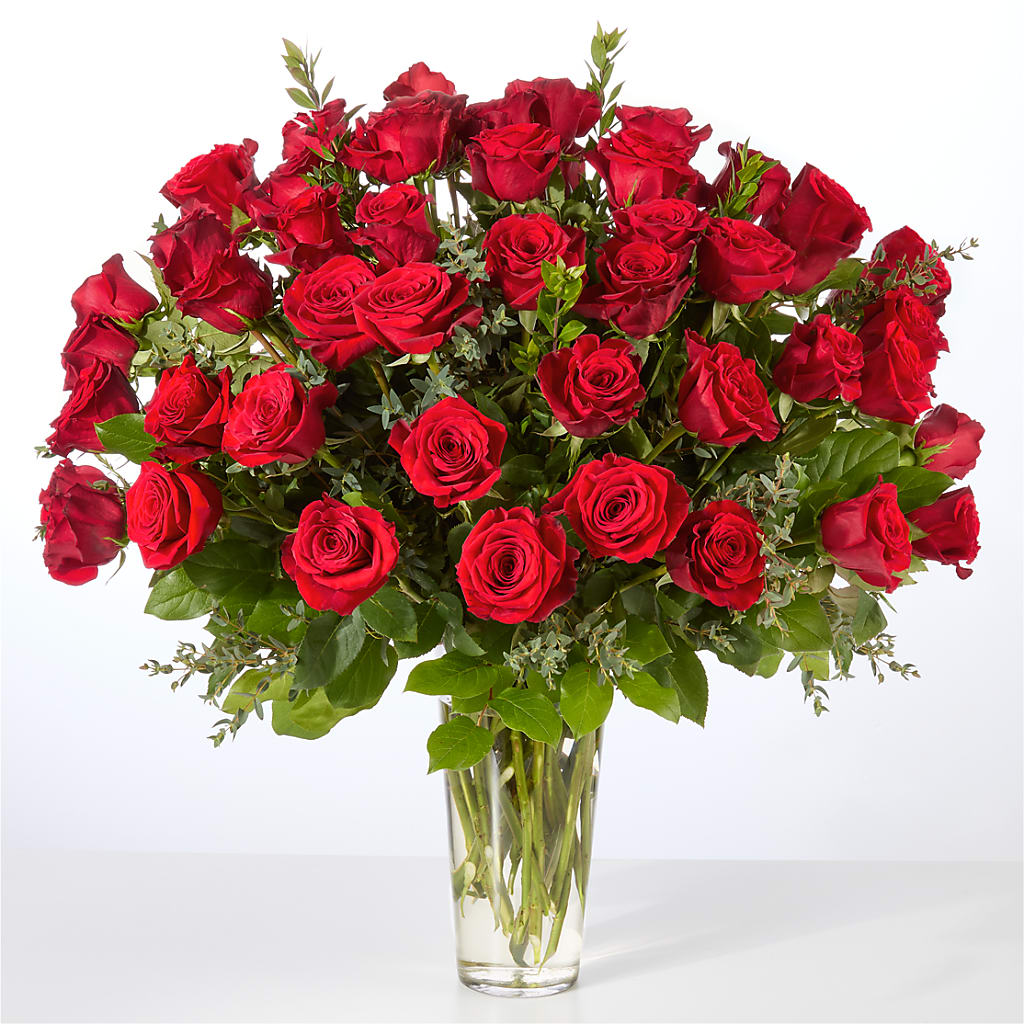 Forever Yours Fifty Stem Red Rose Bouquet –  Lovely Flowers And Gifts, Islip Terrace NY