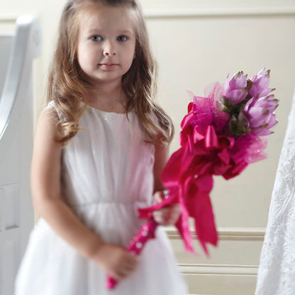 Sparkle Pink Flower Girl Bouquet –  Lovely Flowers And Gifts, Islip Terrace NY