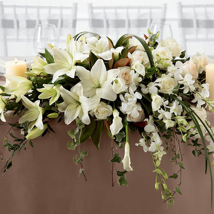 White Linen Arrangement –  Lovely Flowers And Gifts, Islip Terrace NY